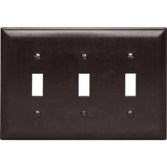 LEGRAND Pass & Seymour TP3 3-Gang TradeMaster Nylon Toggle Switch Wall Plate Brown