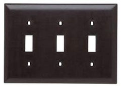 LEGRAND Pass & Seymour TP3 3-Gang TradeMaster Nylon Toggle Switch Wall Plate Brown