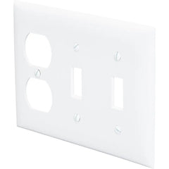 LEGRAND Pass & Seymour TP28W Combination Openings, 2 Toggle Switch and 1 Duplex Receptacle, 3 Gang, White
