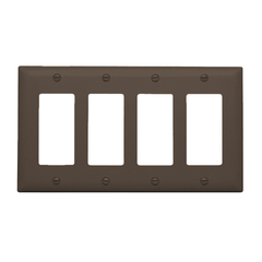 LEGRAND Pass & Seymour TP264 4 Gang Decorator Wall Plate, Brown