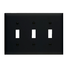 LEGRAND Pass & Seymour TP3BK Wallplate Standard 3 Gang Toggle Switch Wallplate TP3-BK