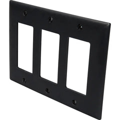 LEGRAND Pass & Seymour TP263BK Decorator Wallplate, 3-Gang, Black