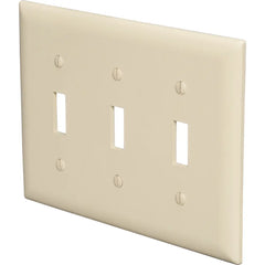 LEGRAND Pass & Seymour TP3I Toggle Switch Wallplate Standard Size 3 Gang Nylon Ivory