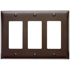 LEGRAND Pass & Seymour TP263 3 Gang Decorator Wall Plate, Brown