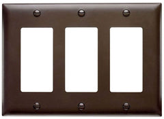 LEGRAND Pass & Seymour TP263 3 Gang Decorator Wall Plate, Brown