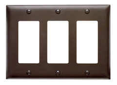 LEGRAND Pass & Seymour TP263 3 Gang Decorator Wall Plate, Brown