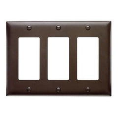 LEGRAND Pass & Seymour TP263 3 Gang Decorator Wall Plate, Brown