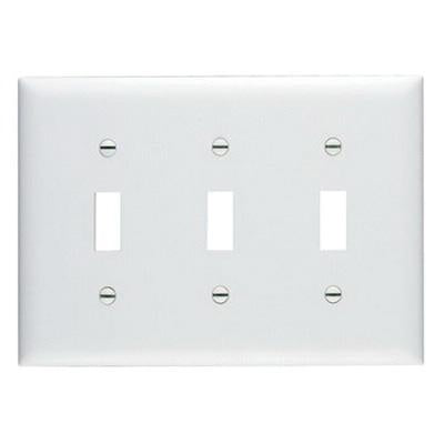 LEGRAND Pass & Seymour TP3W 3-Gang Toggle Switch Wall Plate White