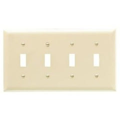 LEGRAND Pass & Seymour TP4I Wallplate 4 Gang Toggle Switch Ivory