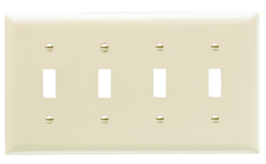 LEGRAND Pass & Seymour TP4I Wallplate 4 Gang Toggle Switch Ivory