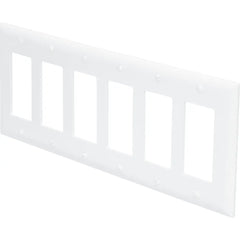 LEGRAND Pass & Seymour TP266W Decorator Wall Plate, 6-Gang, White