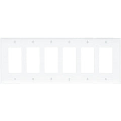 LEGRAND Pass & Seymour TP266W Decorator Wall Plate, 6-Gang, White