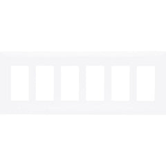 LEGRAND Pass & Seymour TP266W Decorator Wall Plate, 6-Gang, White