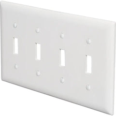 LEGRAND Pass & Seymour TP4W 4-Gang Toggle Switch Wall Plate, White