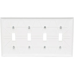 LEGRAND Pass & Seymour TP4W 4-Gang Toggle Switch Wall Plate, White