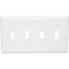 LEGRAND Pass & Seymour TP4W 4-Gang Toggle Switch Wall Plate, White