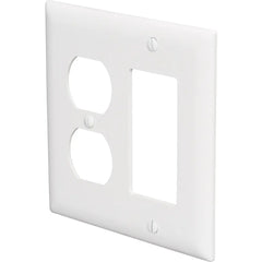 LEGRAND Pass & Seymour TP826W Combination Openings, 1 Duplex Receptacle and 1 Decorator, 2-Gang, White
