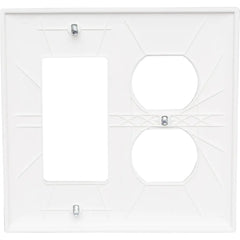 LEGRAND Pass & Seymour TP826W Combination Openings, 1 Duplex Receptacle and 1 Decorator, 2-Gang, White