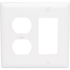 LEGRAND Pass & Seymour TP826W Combination Openings, 1 Duplex Receptacle and 1 Decorator, 2-Gang, White