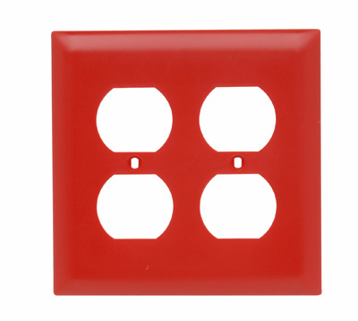 LEGRAND Pass & Seymour TP82RED Wallplate 2 Gang 4.7 in Thermoplastic Red