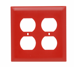 LEGRAND Pass & Seymour TP82RED Wallplate 2 Gang 4.7 in Thermoplastic Red