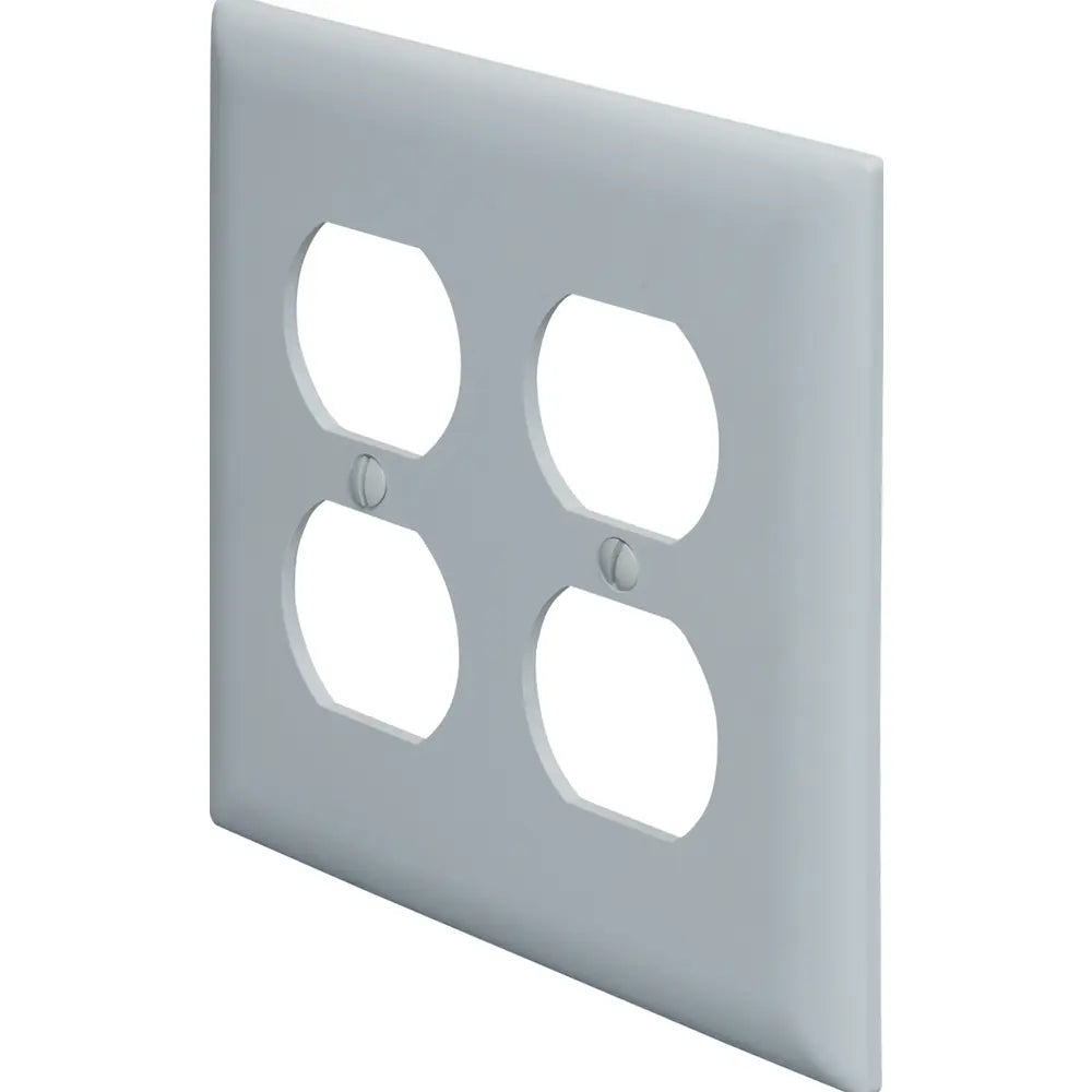 LEGRAND Pass & Seymour TP82GRY 2Gang Wall Plate, Duplex Receptacle, Gray