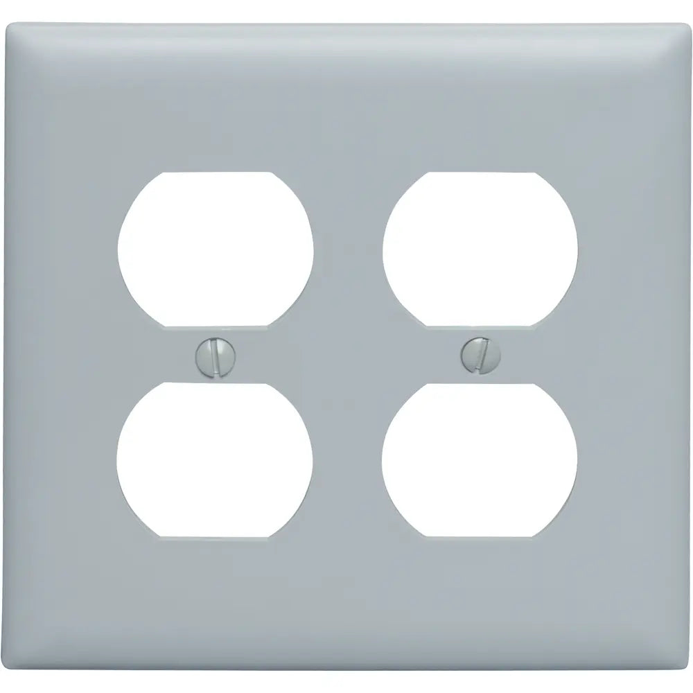 LEGRAND Pass & Seymour TP82GRY 2Gang Wall Plate, Duplex Receptacle, Gray