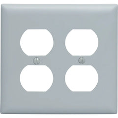 LEGRAND Pass & Seymour TP82GRY 2Gang Wall Plate, Duplex Receptacle, Gray