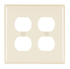 LEGRAND Pass & Seymour TP82LA 0.07 Inch Thick Nylon 6 Material, Light Almond, (2) Duplex