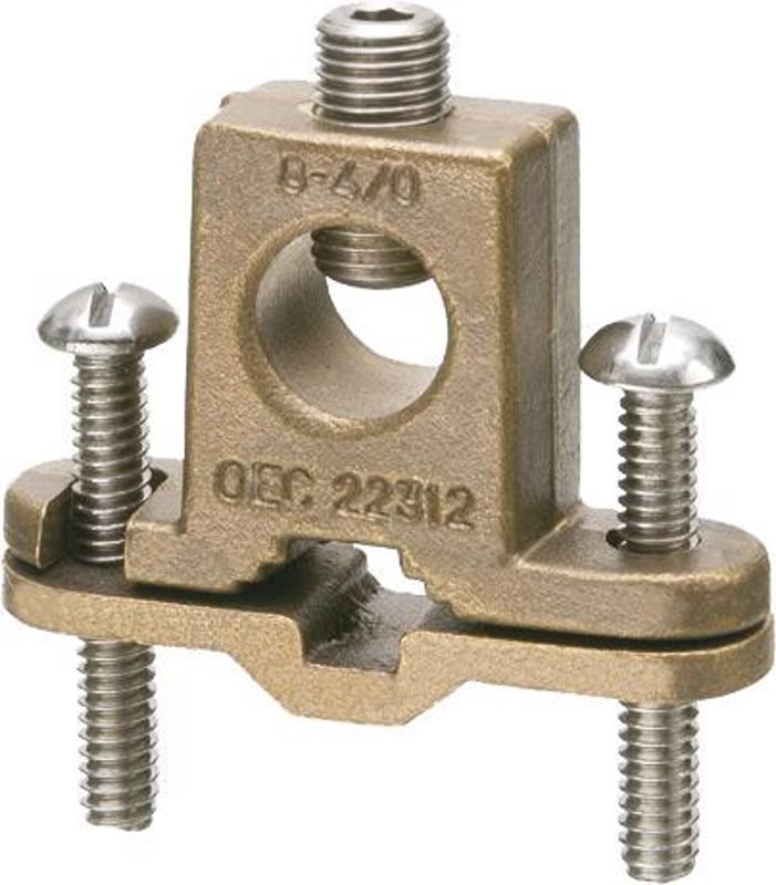 ARLINGTON Arlington 718DB Bare Wire Ground Clamp With Box Style Lug 8 to 4/0 AWG (3/8 to 1 In Pipe)