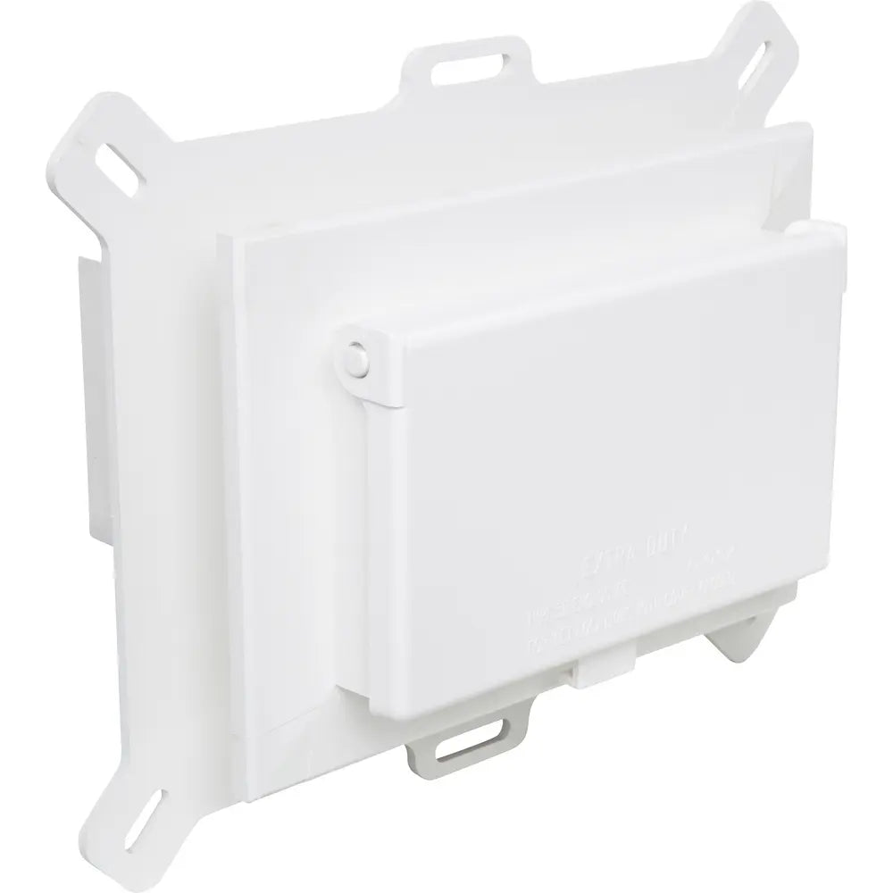 ARLINGTON Arlington DBHS1W Low Profile InBox for New Vinyl Siding Construction, Single-Gang, Horizontal, White Cover