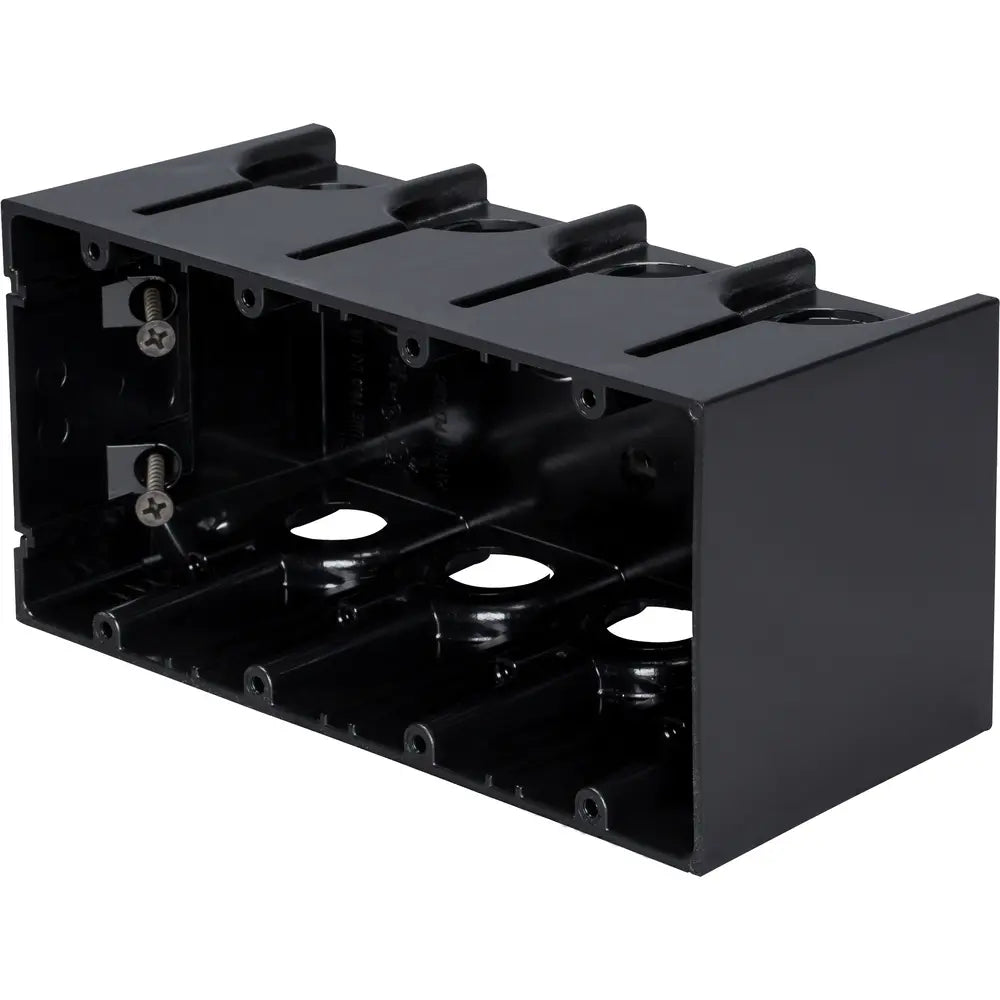 ARLINGTON Arlington F104 Four-Gang Non-Metallic Outlet Box, Black