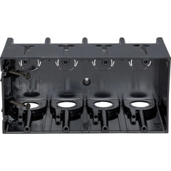 ARLINGTON Arlington F104 Four-Gang Non-Metallic Outlet Box, Black