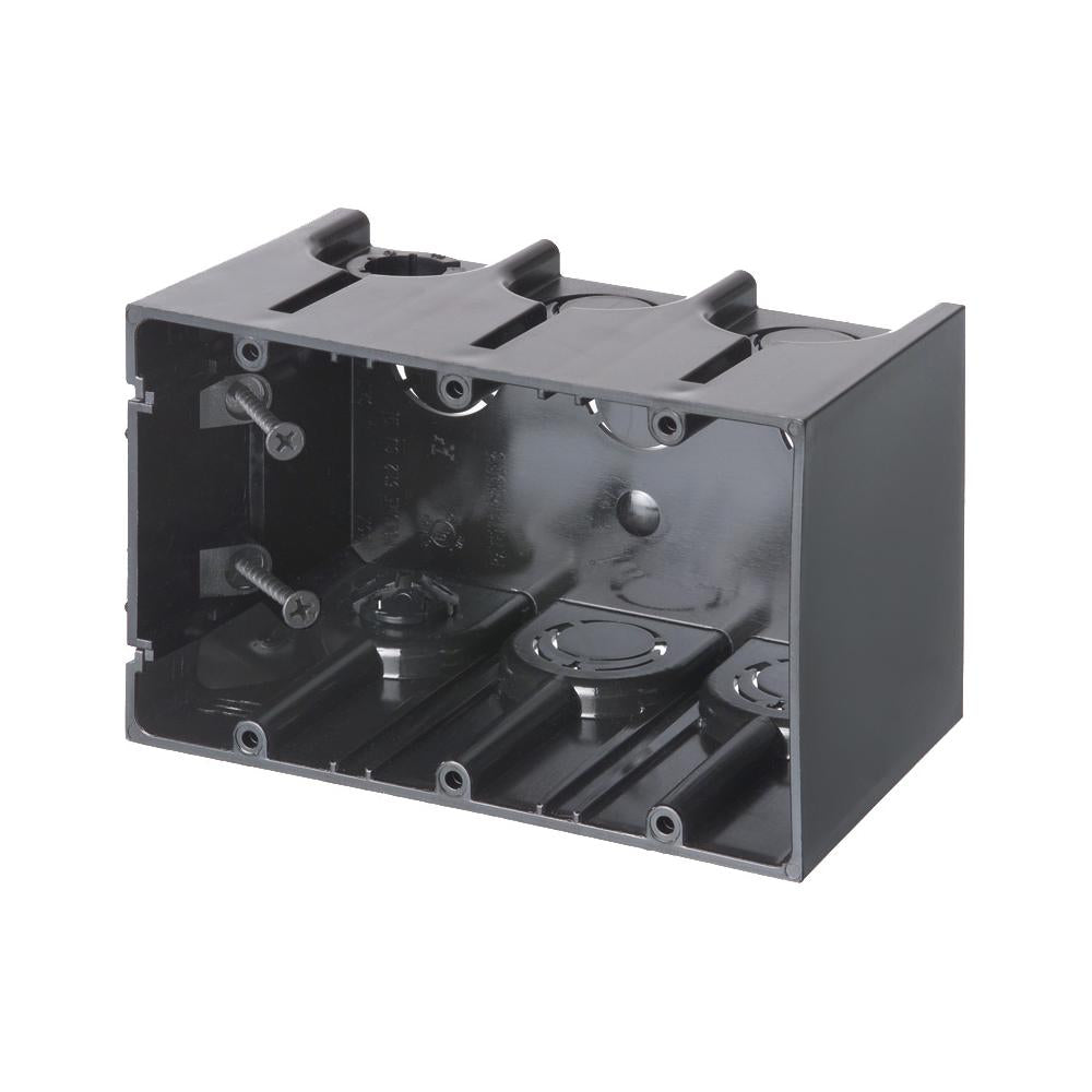 ARLINGTON Arlington F103 One Box Non-Metallic Outlet Boxes 3 Gang Vertical 61 cu. in.