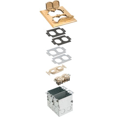 ARLINGTON Arlington FLB5552MB Combination Floor Box Kit With Installed Low Voltage Divider And Metallic Cover