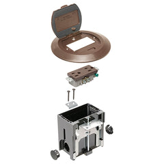 ARLINGTON Arlington FLBAFR101BR Non Metallic Adjustable Floor Box Brown
