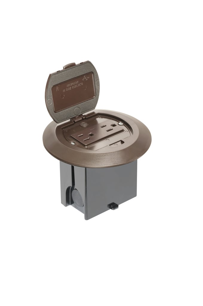 ARLINGTON Arlington FLBAFR101BR Non Metallic Adjustable Floor Box Brown
