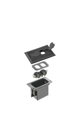 ARLINGTON Arlington FLBRF101BL Adjustable Floor Box With (2) Flip Lids Plastic 20 cu-in