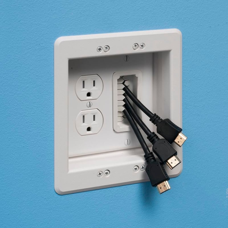 ARLINGTON Arlington TVBU505 2 Gang Recessed TV Box for Power and Low Voltage