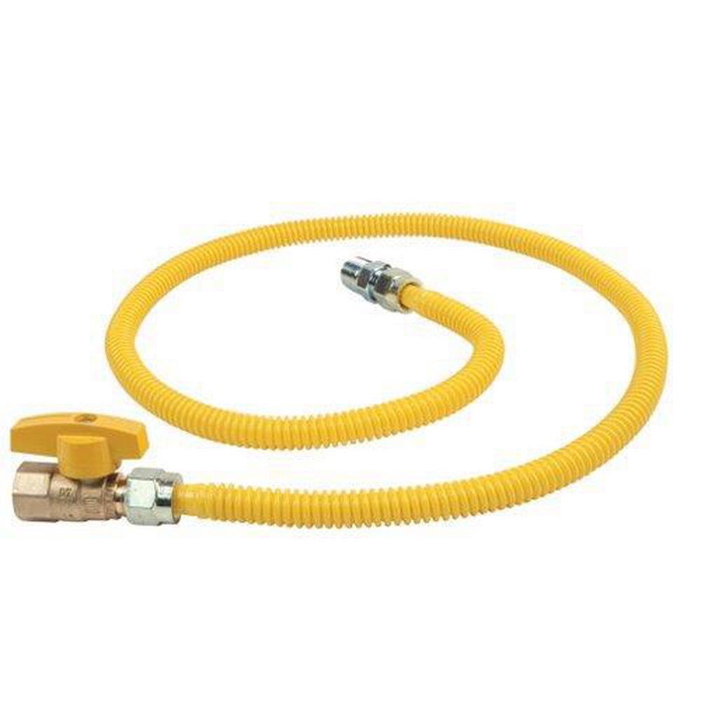 BRASSCRAFT Brasscraft CSSD4K-60 Gas Connector 1/2 in. Male x 1/2 in. Female 60 in. Polymer Coated Stainless Steel with Ball Valve