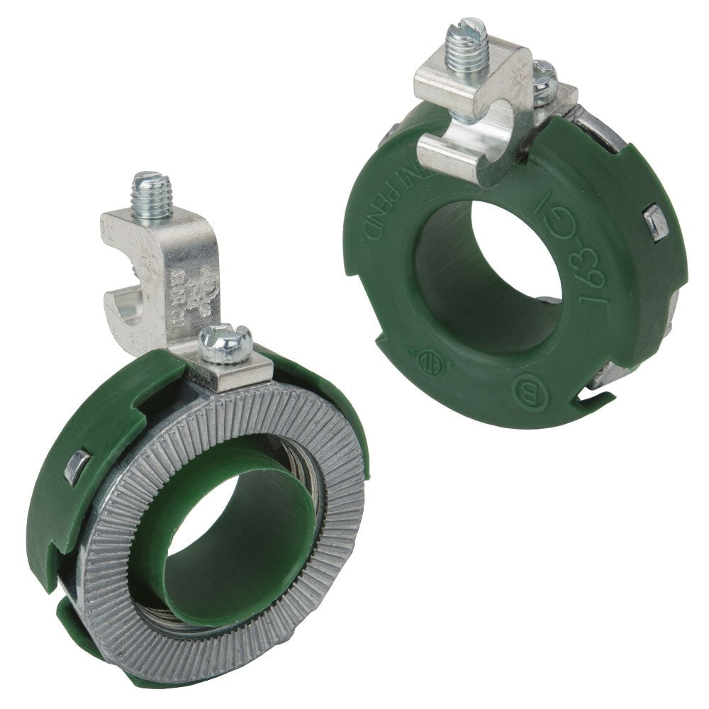 BRIDGEPORT Bridgeport 163-GI Ball Burnished Mirror Smooth Tin Plated Aluminum Die Cast Zinc Insulated Grounding Locknut 1 Inch Mighty-Bond