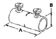 BRIDGEPORT Bridgeport 242SR EMT Couplings, Color-Coded, Steel, Red, Size 1