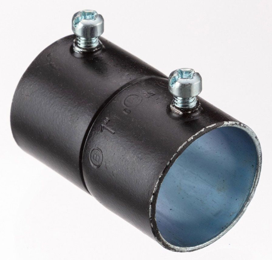 BRIDGEPORT Bridgeport 241-SBLK EMT Couplings, Color-Coded, Steel, Black, Size 3/4