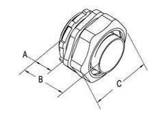 BRIDGEPORT Bridgeport 431-LT2 Connector Liquid Tight Zinc Die Cast Size 3/4 Inch