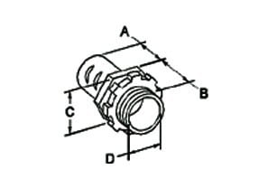 BRIDGEPORT Bridgeport 523-DC2 Connector, Screw-In, Zinc Die Cast, Flex Size 1-1/4 Inch