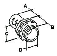 BRIDGEPORT Bridgeport 522-DC2 Connector Screw-In Zinc Die Cast Flex Size 1 Inch