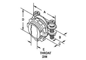BRIDGEPORT Bridgeport 565-DC2 Connector Strap, Two Screw, Zinc Die Cast, Size K.O. 1/2 Inch