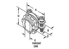 BRIDGEPORT Bridgeport 565-DC2 Connector Strap, Two Screw, Zinc Die Cast, Size K.O. 1/2 Inch