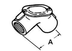 BRIDGEPORT Bridgeport 81-DC Pull Elbow, Rigid to Rigid, Zinc Die Cast, Size 1/2 Inch