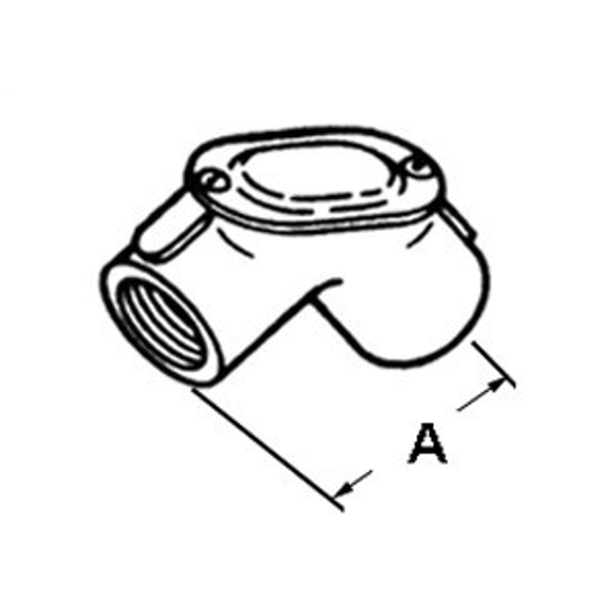 BRIDGEPORT Bridgeport 83-DC Pull Elbow, Rigid to Rigid, Zinc Die Cast, Size 1 Inch